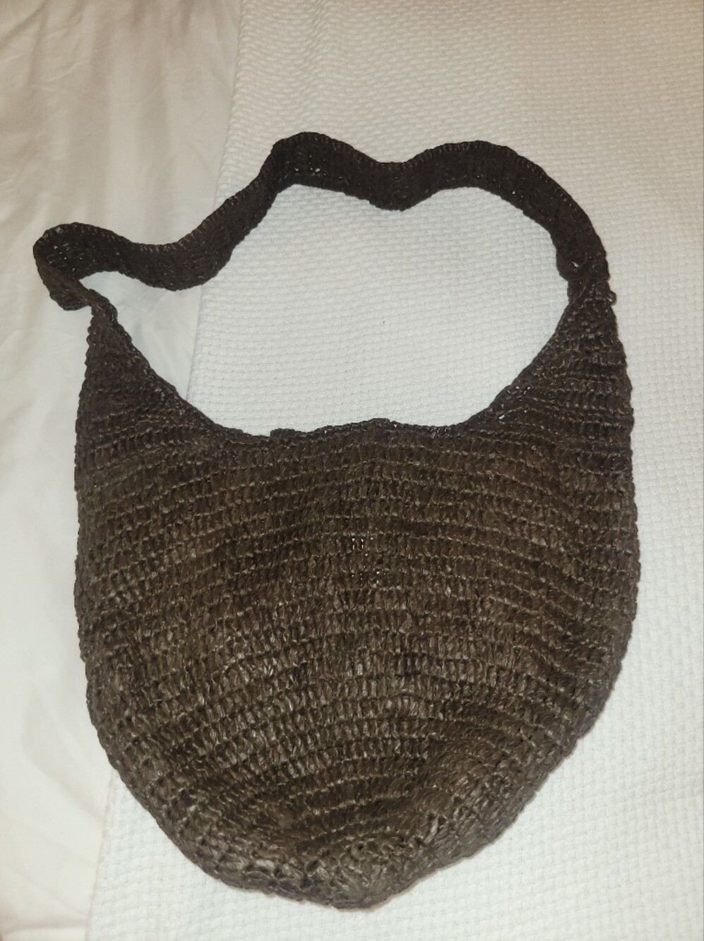 J. Jill Handwoven Brown Crochet Shoulder Bag